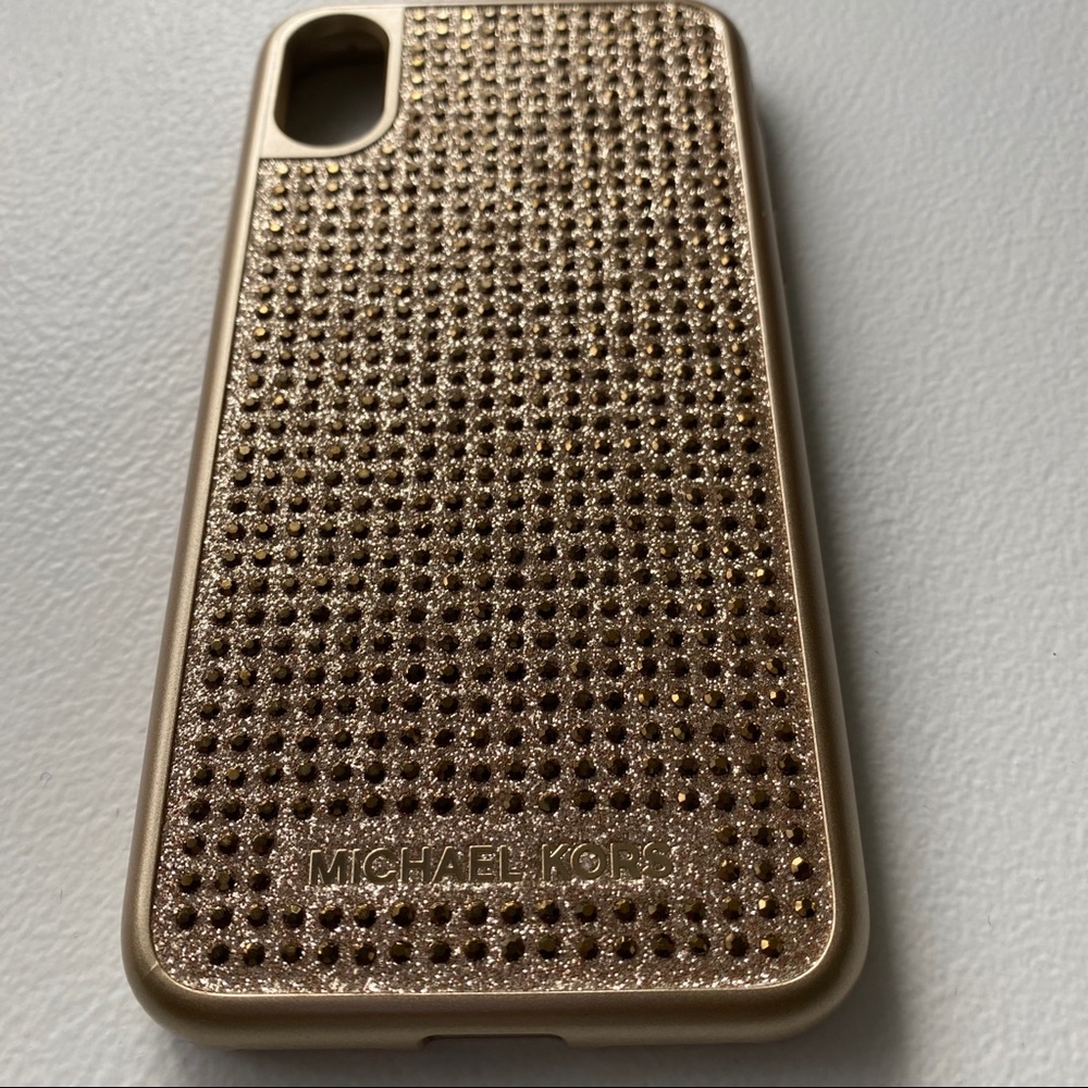 Michael Kors iPhone X Snap On Case Gold Bling
